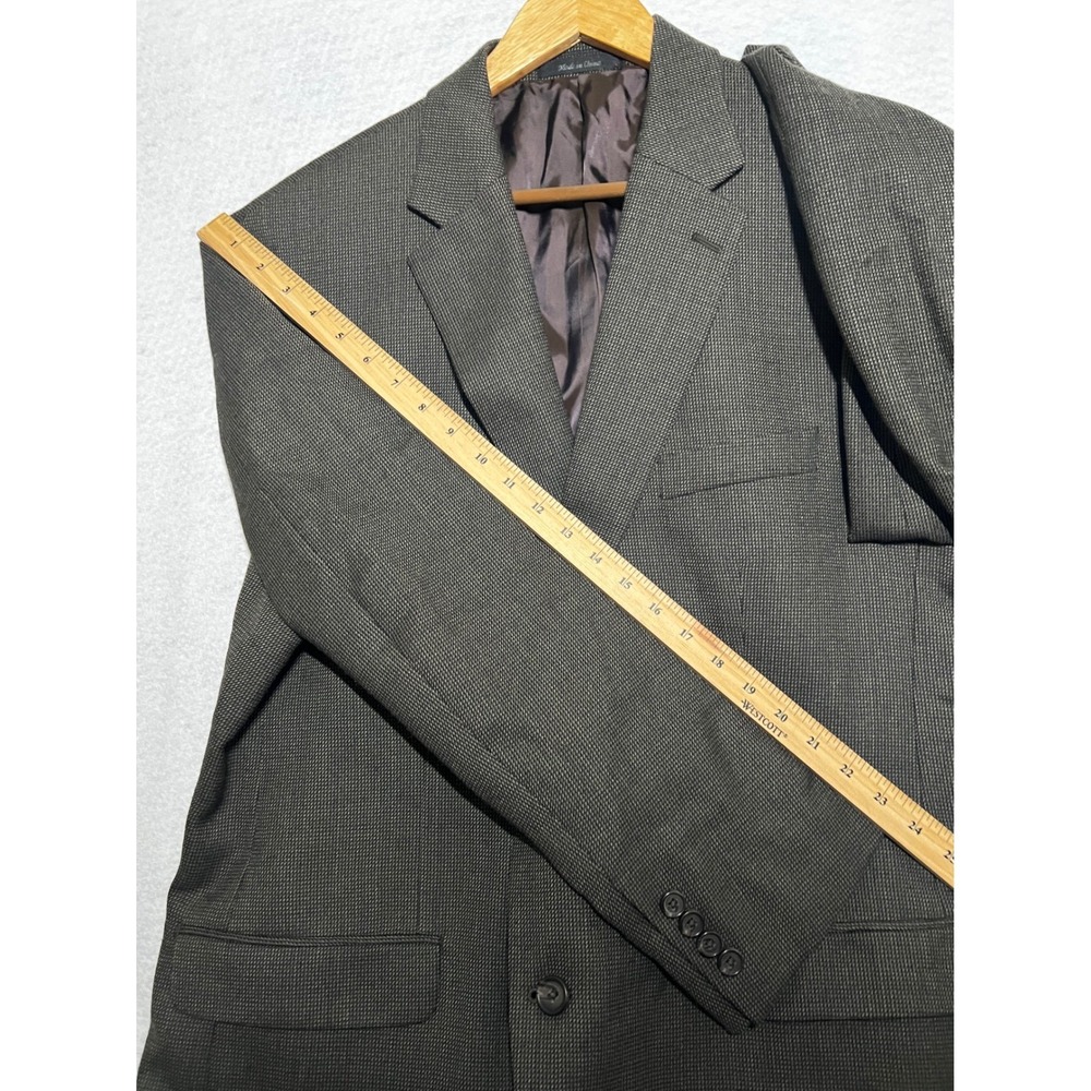 Lauren Ralph Lauren Men's 46R 100% Wool Coffee Brown Shepherd's Check Blazer - Picture 10 of 12